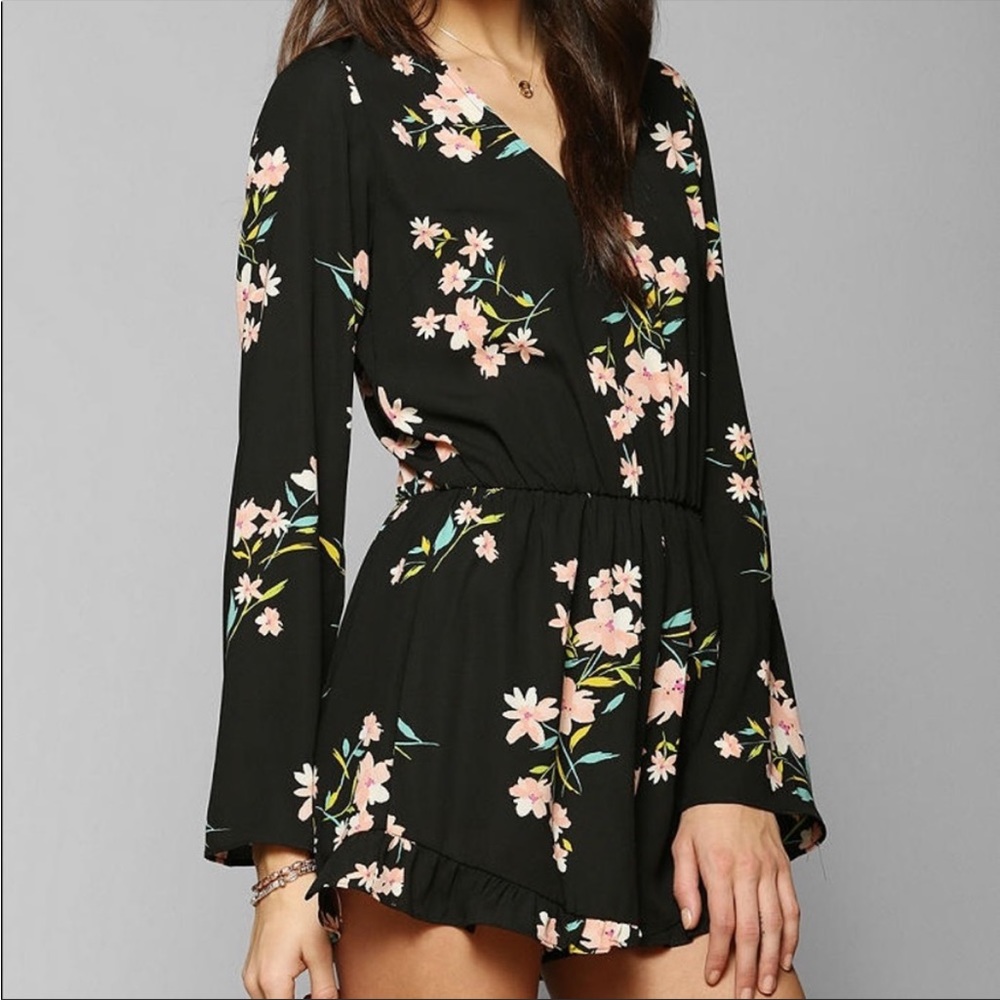 Urban Outfitters Pins and Needles long sleeve floral romper